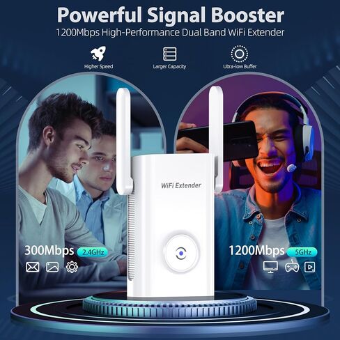 2024 WiFi Extender, 2.4G/5G WiFi Extenders Signal Booster for Home Covers Up to 9800 Sq. Ft and 40 Devices, 4.5X Faster Dual Band WiFi Booster and Signal Amplifier in Kuwait