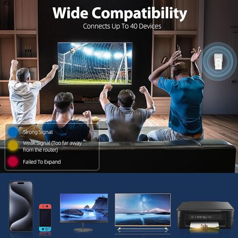 2024 WiFi Extender, 2.4G/5G WiFi Extenders Signal Booster for Home Covers Up to 9800 Sq. Ft and 40 Devices, 4.5X Faster Dual Band WiFi Booster and Signal Amplifier in Kuwait