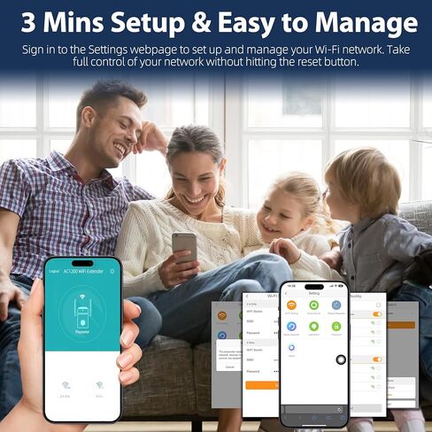 2024 WiFi Extender, 2.4G/5G WiFi Extenders Signal Booster for Home Covers Up to 9800 Sq. Ft and 40 Devices, 4.5X Faster Dual Band WiFi Booster and Signal Amplifier in Kuwait