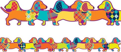 Eureka Multicolor Plaid Extra Wide Bulletin Board Trim and Classroom Decoration Strips, 12pcs, 3.25'' x 37'' in Saudi Arabia