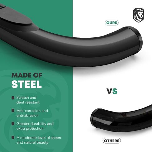 YHTAUTO 4 Inch Running Boards Side Step Bars Compatible with 2015-2022 Chevy Colorado & GMC Canyon - Extended/Double Cab Pickup, Carbon Steel Black Powder Oval Bent End Truck Step Rails, Set of 2 in Kuwait