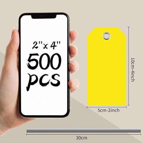 500 Pieces Plastic Shipping Tags with Wire Waterproof Hang Tags Heavy Duty Labeling Tags with String Wires Tags Labels Labeling Tags Stacking Tags for Equipment Car Parts (Colorful, 4 3/4 x 2 3/8) in Saudi Arabia