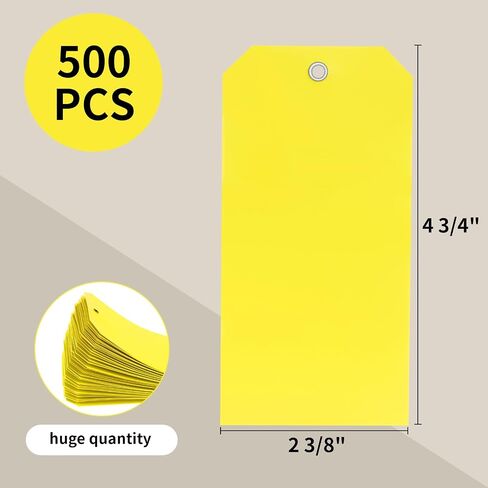 500 Pieces Plastic Shipping Tags with Wire Waterproof Hang Tags Heavy Duty Labeling Tags with String Wires Tags Labels Labeling Tags Stacking Tags for Equipment Car Parts (Colorful, 4 3/4 x 2 3/8) in Saudi Arabia