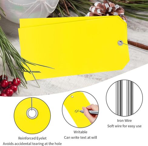 500 Pieces Plastic Shipping Tags with Wire Waterproof Hang Tags Heavy Duty Labeling Tags with String Wires Tags Labels Labeling Tags Stacking Tags for Equipment Car Parts (Colorful, 4 3/4 x 2 3/8) in Saudi Arabia