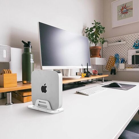 حامل حامل رأسي من الأكريليك من ASOQOLA لجهاز Apple Mac Mini، حامل سطح المكتب، تحت المكتب، حامل حامل مثبت على الحائط متوافق مع جميع موديلات Mac Mini، الكمبيوتر المحمول، الكمبيوتر الشخصي الصغير، جهاز التوجيه in Kuwait