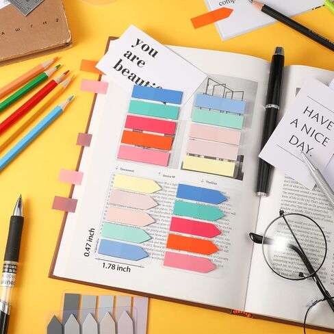 800 Pieces Page Markers Sticky Index Tabs Book Sticky Tabs Arrow Flag Tabs Sticky Notes Small Sticky Tabs Color Bible Tabs for Highlighters, Markers, Label, Office School Supplies in Saudi Arabia
