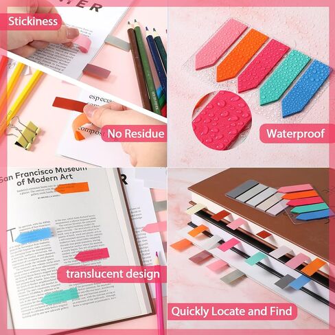 800 Pieces Page Markers Sticky Index Tabs Book Sticky Tabs Arrow Flag Tabs Sticky Notes Small Sticky Tabs Color Bible Tabs for Highlighters, Markers, Label, Office School Supplies in Saudi Arabia