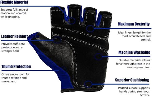 RIMSports Workout Gloves for Men and Women - Breathable Weight Lifting Gloves for Gym, Exercise, Weightlifting, Cycling, Rowing, Training Leather Palm Padded Thumb Protected Against Calluses Blister in Saudi Arabia