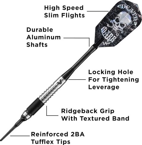 Viper Desperado 80% Tungsten Soft Tip Darts with Storage/Travel Case: Death Mark, 18 Grams in Saudi Arabia