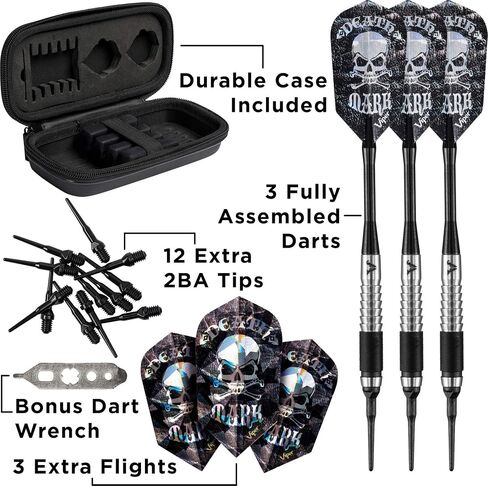 Viper Desperado 80% Tungsten Soft Tip Darts with Storage/Travel Case: Death Mark, 18 Grams in Saudi Arabia