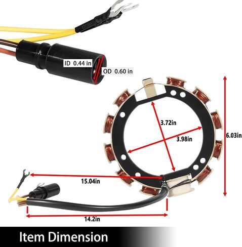173-3536 Fit for Johnson/Evinrude Outboard Stator - 4 Cyl. 9 Amp (1988-1998) Cross Flow Engines, Replacement Part 583340 583536 763767 in Saudi Arabia
