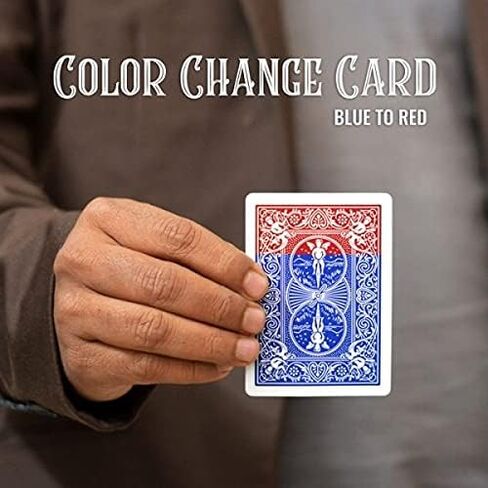 MilesMagic Magician's Color Changing Card Gimmick on Bicycle Rider Back Illusion Magic Trick (Only 1 Card) (Blue to Red) in Saudi Arabia