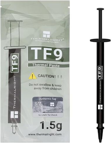 Thermalright TF9 1.5g Thermal Paste Heat Sink Compound 14W/m.k-1.5 Grams,High Durability, for All heatsinks CPU Coolers, with applying Tool (TF9 1.5g) in Saudi Arabia