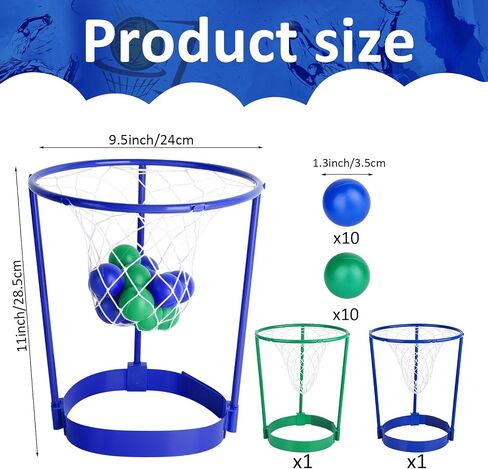 2 Pack Head Hoop Basketball Party Game for Kids and Adults Carnival Game Adjustable Basket Net Headband with 20 Balls for Carnival Party Birthday Party Family Indoor Outdoor Game (Green + Blue) in Saudi Arabia