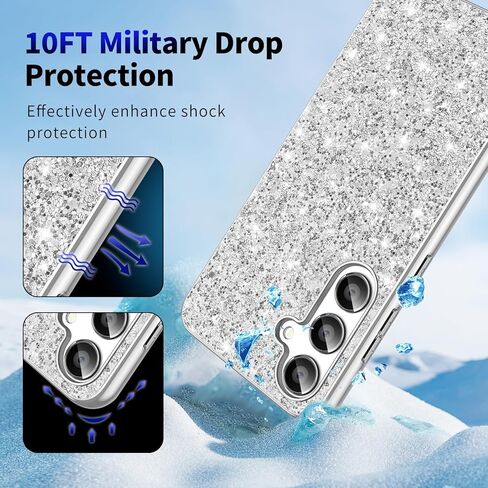 Galaxy A15 Glitter Case for Samsung Galaxy A15 5G Phone Case for Women Girls, Slim Ultra Thin Matte Back Shockproof Protective Cover for Samsung A15 5G, 6.5" Crystal Bling Case (Black) in Kuwait