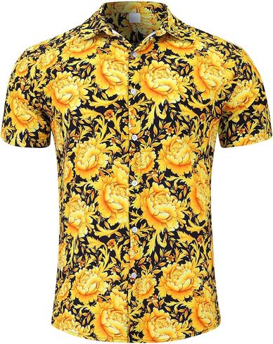 Adovigo Mens Button Down Shirts and Shorts Set Luxury Barocoo Outfits Tracksuits for Men in Kuwait