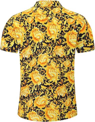 Adovigo Mens Button Down Shirts and Shorts Set Luxury Barocoo Outfits Tracksuits for Men in Kuwait