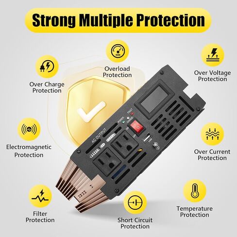 بطارية احتياطية لمضخة مجموع 1500 وات، موجة جيبية نقية مع منفذ USB مدمج 5 فولت/1 أمبير، طرف سلكي، شاشات LCD، طاقة احتياطية لمضخة الحوض للاستخدام في حالات الطوارئ والكهرباء الخارجية in Kuwait