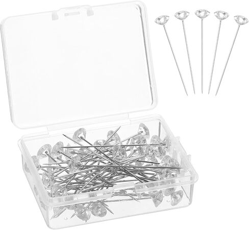 uxcell Bouquet Pins 100pcs 1.5 Inch Corsage Pins Flower Pins Straight Head Pins for Wedding Bouquet Sewing Decoration DIY Craft in Kuwait