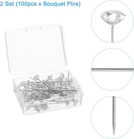 uxcell Bouquet Pins 100pcs 1.5 Inch Corsage Pins Flower Pins Straight Head Pins for Wedding Bouquet Sewing Decoration DIY Craft in Kuwait