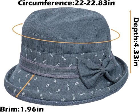 Women's Floral Wide Brim Sun Hats Cloche Bucket Hat Kentucky Derby Church Hat Ladies Bowler Sun Hat with Bowknot in Kuwait