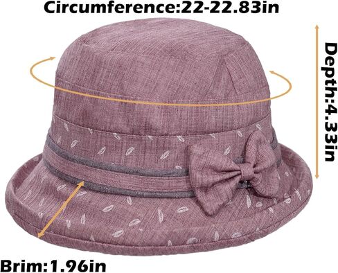 Women's Floral Wide Brim Sun Hats Cloche Bucket Hat Kentucky Derby Church Hat Ladies Bowler Sun Hat with Bowknot in Saudi Arabia