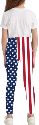 Deresagrl USA Flag Leggings for Girls American Apparel Kids Stripes Stars Print 4th of July Pants 4-14 Years in Saudi Arabia