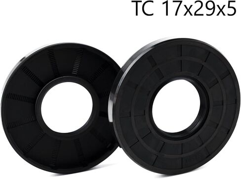 XIKE قطعتان من ختم الزيت، أختام الشفاه TC 17 مم × 29 مم × 5 مم غطاء مطاطي من النتريل شفة مزدوجة مع زنبرك، ختم عمود الزيت مناسب لعمود التحمل in Kuwait