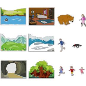 مجموعات قصص لوحة اللباد نحن نذهب في رحلة صيد الدب، قطع لوحة القصة المصنوعة من الفلانيل، نشاط تعلم رواية القصص لمرحلة ما قبل المدرسة، أداء الدعائم in Kuwait