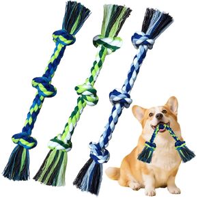 مجموعة من 4 ألعاب حبل للكلاب من روكفيش للمضغ العدواني، ألعاب شد الحبل غير قابلة للتدمير تقريبًا لجميع أحجام الكلاب، حبل مضغ لتنظيف الأسنان مصنوع من القطن بنسبة 100%، لعبة شد شديدة التحمل لتخفيف ملل الكلاب in Kuwait