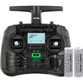 جهاز إرسال Gimbal لقاعة الجيب من Radiomaster، جهاز تحكم عن بعد ELRS محمول خفيف الوزن مدمج بإضاءة LED وضع هوائي قابل للطي 2 (فحمي) in Kuwait
