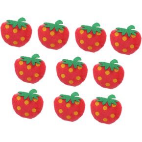 10pcs Plush Strawberry Cat Chew Toys for Play and Chewing Adorable Pet Plush Dolls Home Decor for Cats Fun and Engaging Fruit Toys in Kuwait