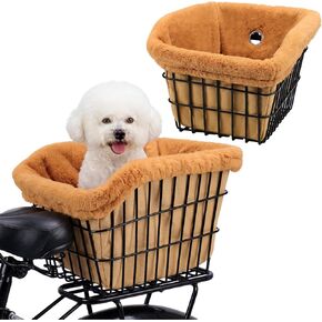 2 Pcs Dog Bicycle Basket Liner Pets Bike Basket Cover Soft and Warm with Durable Canvas Outside Ideal Gift for Pet Lover Easy to Install Comfort Padded Bike Baskets Liner for Dog Carrier in Kuwait