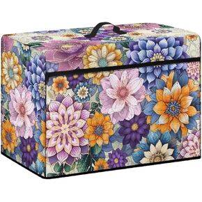 UNICEU Sewing Machine Rose Print Sewing Machine Cover Zipper Washable Easy Storage Dust Protection with Front Zipper Pocket Top Handle in Kuwait