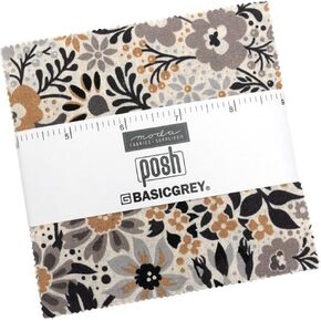 مجموعة Posh Charm Pack من BasicGrey، 42 مربعًا من القماش مسبق القطع مقاس 5 بوصات in Kuwait