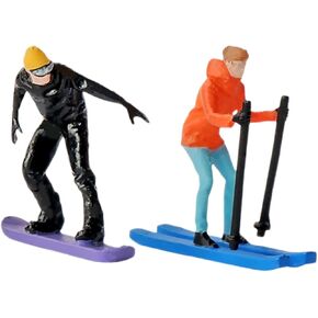 Totority 2pcs Miniature Skiing People Models Scale for Diorama Decor Skiers Mini Toys in Kuwait