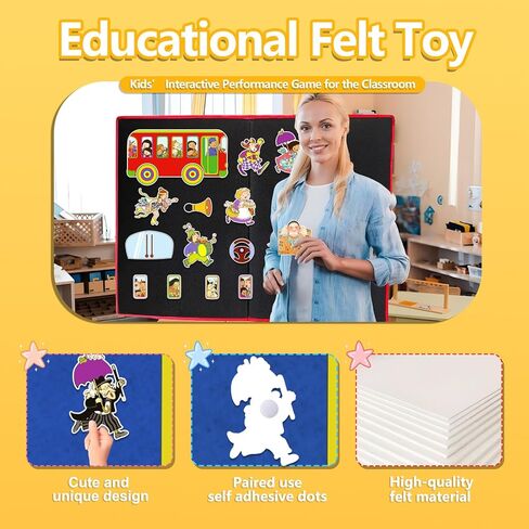 مجموعة قصص لوحة اللباد ذات عجلات على متن الحافلة، سرد القصص لرياض الأطفال، أنشطة التعلم والتفاعل، دعائم أداء للفصول الدراسية والأسرة in Kuwait