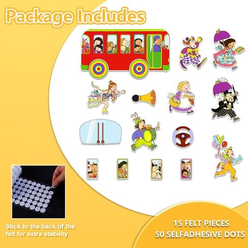 مجموعة قصص لوحة اللباد ذات عجلات على متن الحافلة، سرد القصص لرياض الأطفال، أنشطة التعلم والتفاعل، دعائم أداء للفصول الدراسية والأسرة in Kuwait