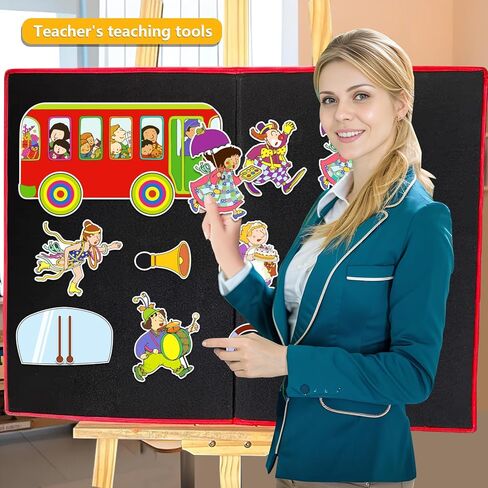 مجموعة قصص لوحة اللباد ذات عجلات على متن الحافلة، سرد القصص لرياض الأطفال، أنشطة التعلم والتفاعل، دعائم أداء للفصول الدراسية والأسرة in Kuwait