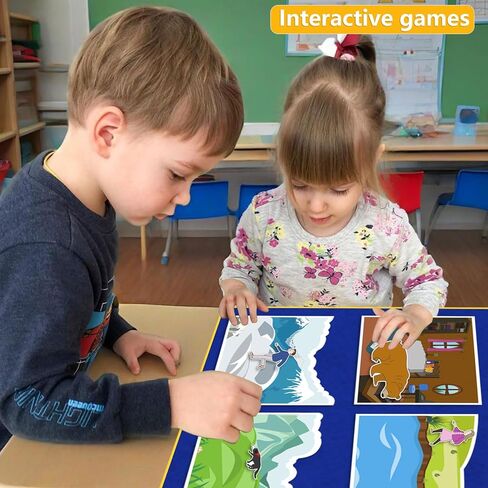 مجموعات قصص لوحة اللباد نحن نذهب في رحلة صيد الدب، قطع لوحة القصة المصنوعة من الفلانيل، نشاط تعلم رواية القصص لمرحلة ما قبل المدرسة، أداء الدعائم in Kuwait