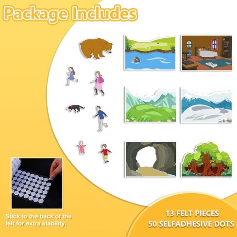 مجموعات قصص لوحة اللباد نحن نذهب في رحلة صيد الدب، قطع لوحة القصة المصنوعة من الفلانيل، نشاط تعلم رواية القصص لمرحلة ما قبل المدرسة، أداء الدعائم in Kuwait