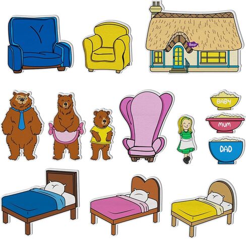 مجموعة ألعاب تفاعلية للأطفال من Goldilocks and The Three Bears، أنشطة تعلم سرد القصص المبكرة للأطفال الصغار in Kuwait