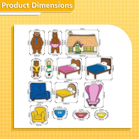 مجموعة ألعاب تفاعلية للأطفال من Goldilocks and The Three Bears، أنشطة تعلم سرد القصص المبكرة للأطفال الصغار in Kuwait