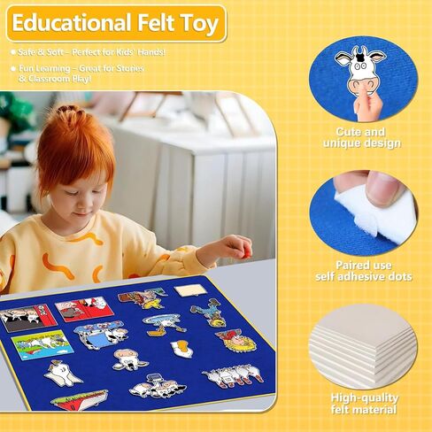 قطع لوحة القصة اللبادية، انقر فوق Clack Moo الأبقار التي نوع قطع اللباد قصص لوحة الفانيلا لأنشطة تعلم سرد القصص في مرحلة ما قبل المدرسة in Kuwait