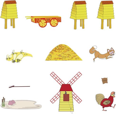 قطع لوحة القصة من اللباد من روزيز ووك، 12 قطعة من قطع اللباد، أنشطة الأطفال الصغار، رواية القصص، التعليم المبكر، تطوير الألعاب التفاعلية in Kuwait