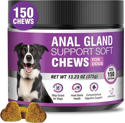 مضغ ناعم للغدة الشرجية للكلاب، 150 وقف سكوت للكلاب، يدعم وظيفة الأمعاء للغدة الشرجية، مكمل من الألياف الصحية الهضمية، مكملات اليقطين للكلاب، إسهال الحيوانات الأليفة، دعم الأمعاء، البروبيوتيك الهضمي (نكهة الدجاج) in Kuwait