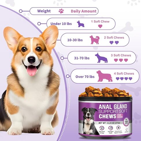 مضغ ناعم للغدة الشرجية للكلاب، 150 وقف سكوت للكلاب، يدعم وظيفة الأمعاء للغدة الشرجية، مكمل من الألياف الصحية الهضمية، مكملات اليقطين للكلاب، إسهال الحيوانات الأليفة، دعم الأمعاء، البروبيوتيك الهضمي (نكهة الدجاج) in Kuwait