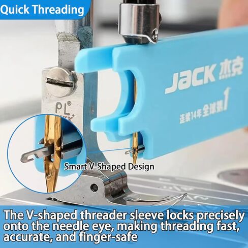Quick Automatic Needle Threader for Sewing Machine, 4 in 1 Multitool with Built-in Ruler and Magnifier, Magnetic Seam Guide, Quilting Sewing Supplies (Blue) in Saudi Arabia