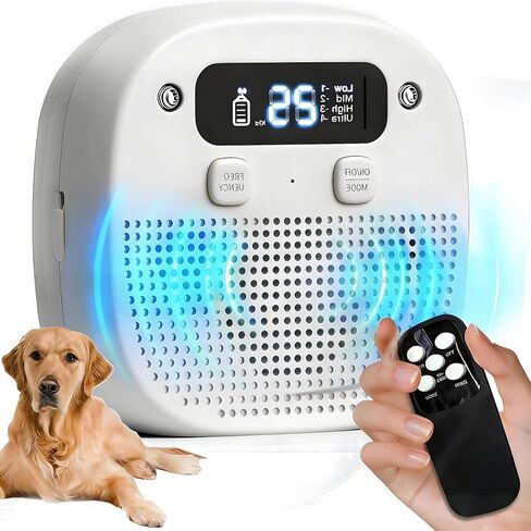 Dog Barking Control Devices, Bark Box with Remote Control, Rechargeable, Waterproof, Adjustable Modes & Frequencies, Anti Barking Device for Dogs Indoor Outdoor (White) in Kuwait