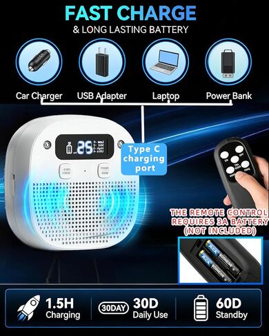 Dog Barking Control Devices, Bark Box with Remote Control, Rechargeable, Waterproof, Adjustable Modes & Frequencies, Anti Barking Device for Dogs Indoor Outdoor (White) in Kuwait